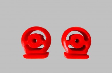 Suspension rings, silencer, polyurethane red SET