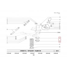 Тампони пружини предни усилени с чашки комплект