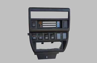 Radio cassette panel with buttons SET